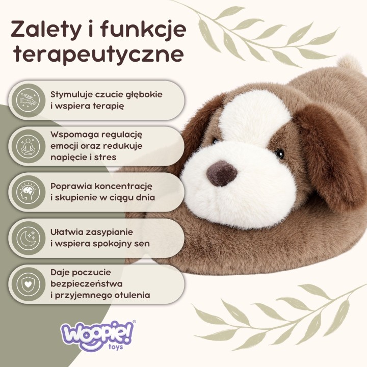 WOOPIE Piesek Miś Sensoryczny Obciążeniowy Pluszak 1,5kg Do Wyciszenia Sen