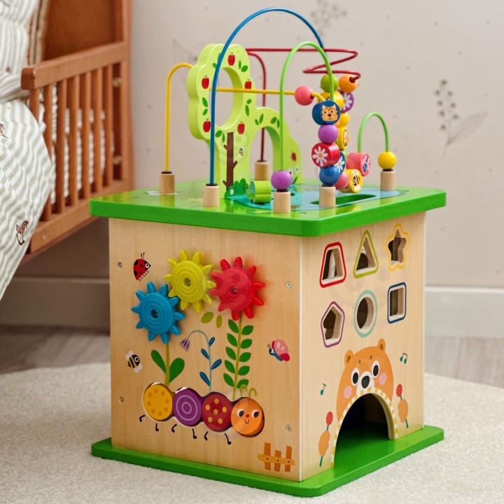 TOOKY TOY Kostka Edukacyjna Sorter Labirynt Przeplatanka zwierzątka