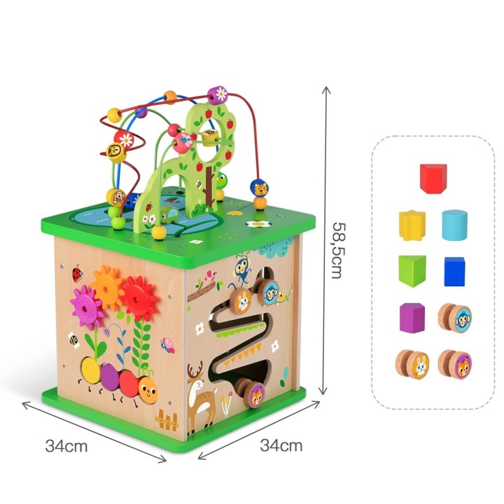 TOOKY TOY Kostka Edukacyjna Sorter Labirynt Przeplatanka zwierzątka