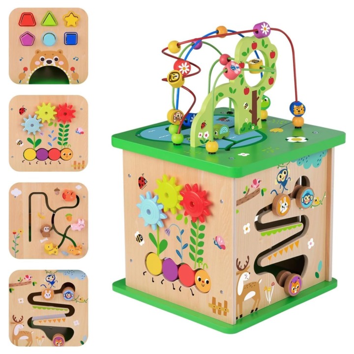TOOKY TOY Kostka Edukacyjna Sorter Labirynt Przeplatanka zwierzątka
