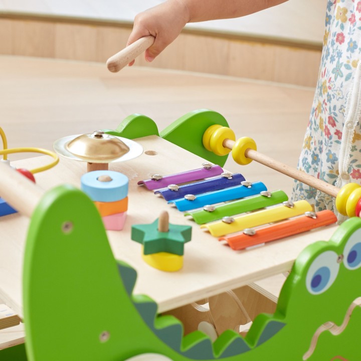 VIGA Wooden Educational Crocodile Pusher 12 in 1 - Fun Learning