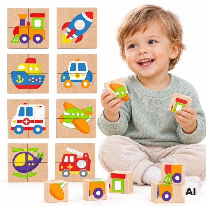 Viga Wooden Vehicle Puzzle - FSC Magnetic Puzzle