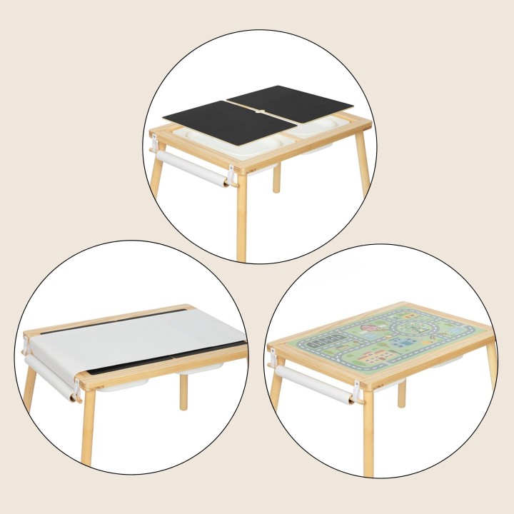 Woopie Wooden Activity Table - Chalkboard Map