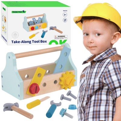 Tooky Toy Toolbox - Wooden Set for Toddlers