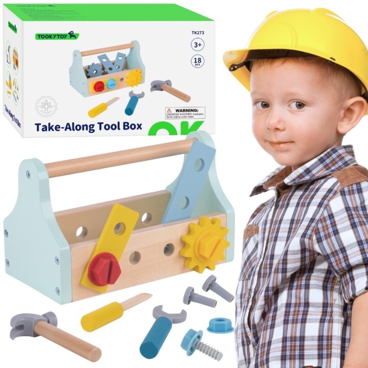 Tooky Toy Toolbox - Wooden Set for Toddlers