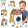 TOOKY TOY Space Rocket Activity Sorter Wooden Maze