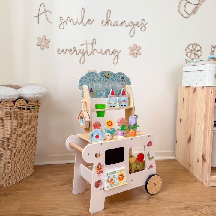 Tooky Toy 57-piece Garden Cart Shop - Wooden Toy