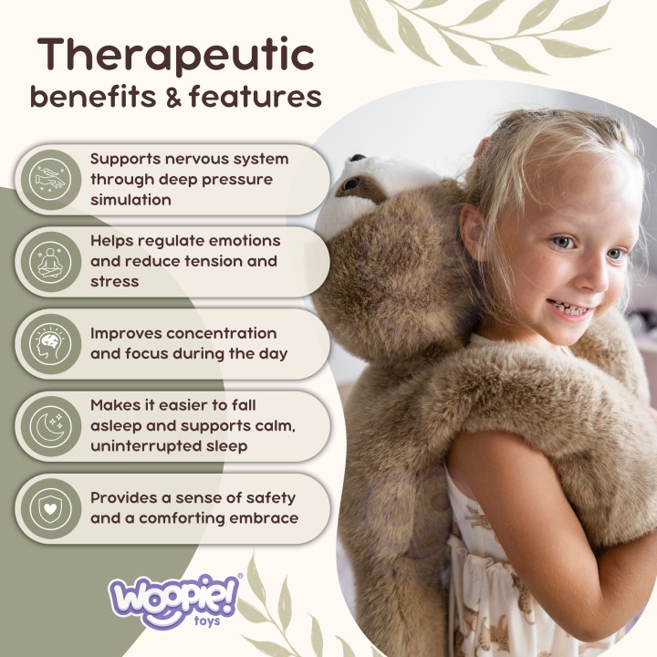 WOOPIE Sloth Sensory Plush Weighted Toy 1kg For Silence