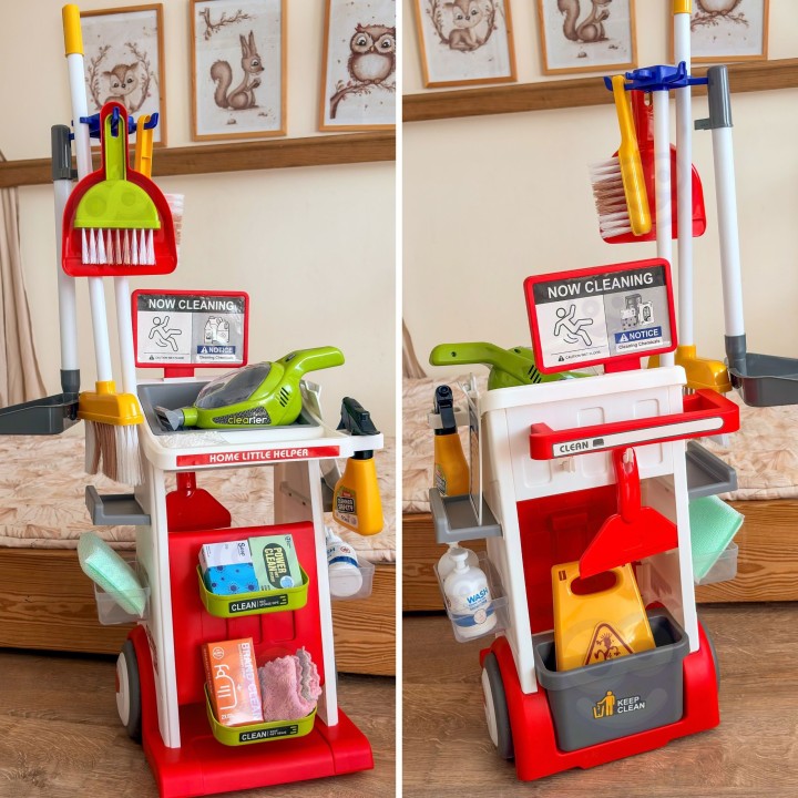 Children's cleaning trolley with vacuum cleaner and mop Little Helper