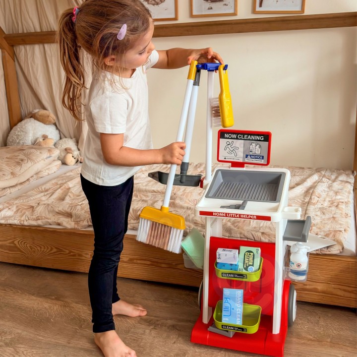 Children's cleaning trolley with vacuum cleaner and mop Little Helper
