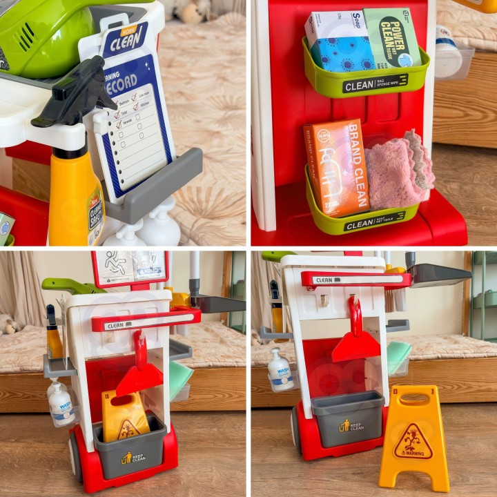 Children's cleaning trolley with vacuum cleaner and mop Little Helper
