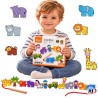 VIGA Wooden Threading Game Intertwining Blocks Safari ZOO Montessori