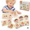 VIGA Drewniana Układanka Puzzle Dopasuj Czynności Dzieci
