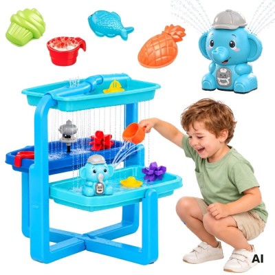 Dwupoziomowy stół wodny i piaskowy ze słonikiem Woopie - zabawa
