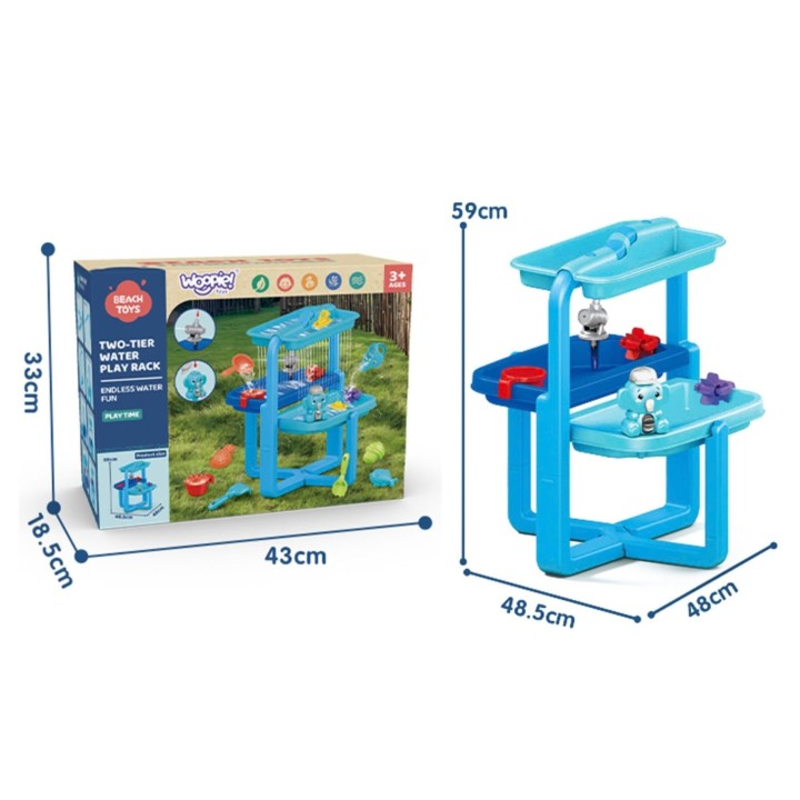 Two-tier water and sand table with Woopie the elephant - fun
