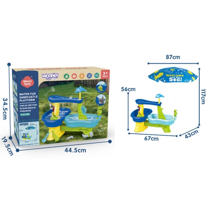 Woopie Sandbox Water Table with Umbrella - Garden and Beach