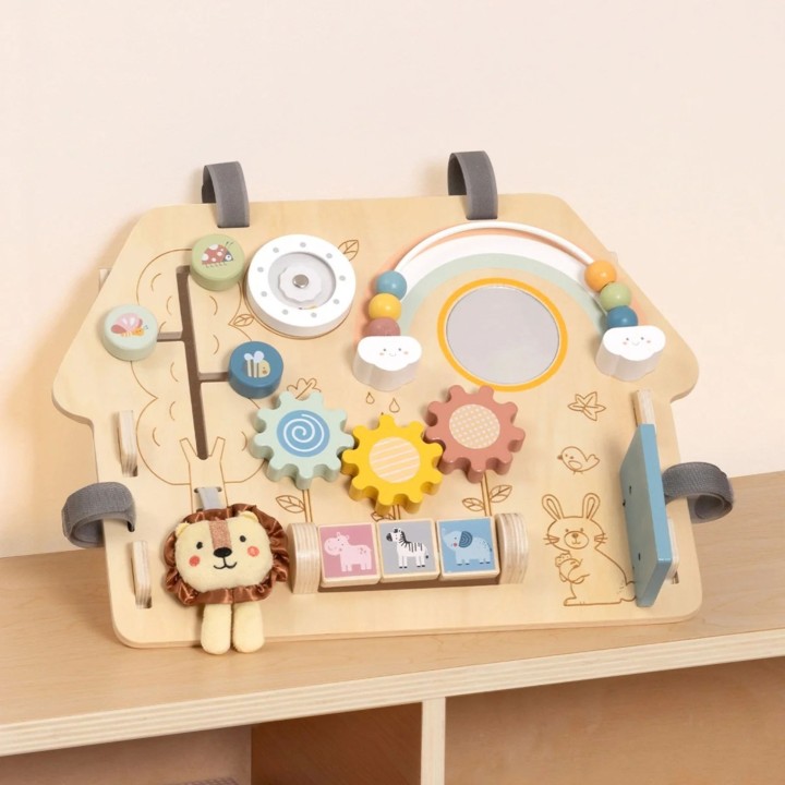 2-in-1 8-piece Classic Villages Manipulation Board - Wooden Educational Toy