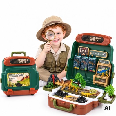 Dinosaur World Woopie Set - Dinosaur Suitcase Educational Toy