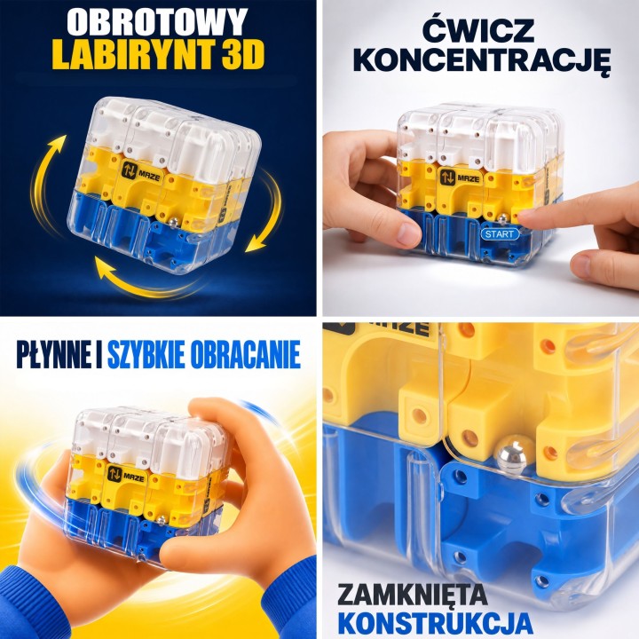 Łamigłówka Labirynt 3D z Kulką Kostka - Gra Logiczna