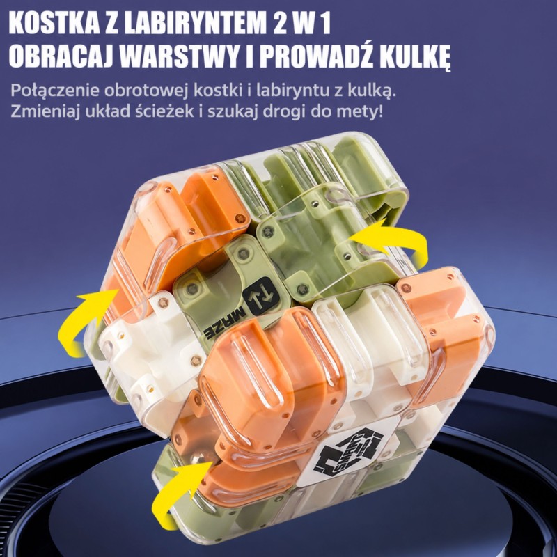 WOOPIE Łamigłówka  Gra Logiczna Labirynt 3D Kostka Zielona