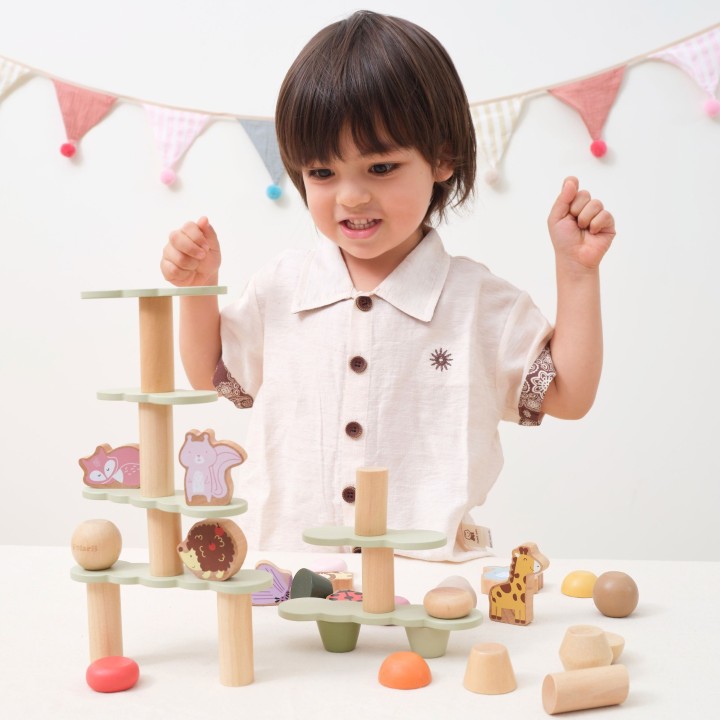 Wooden Balancing Game 38 Pieces Viga PolarB – Animals