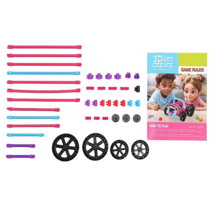 Soft 3D Construction Sticks 44 pcs WOOPIE - Creative
