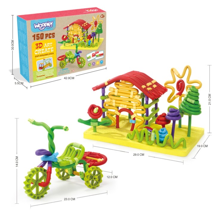 WOOPIE 3D Construction Set 160 pcs Creative Sticks