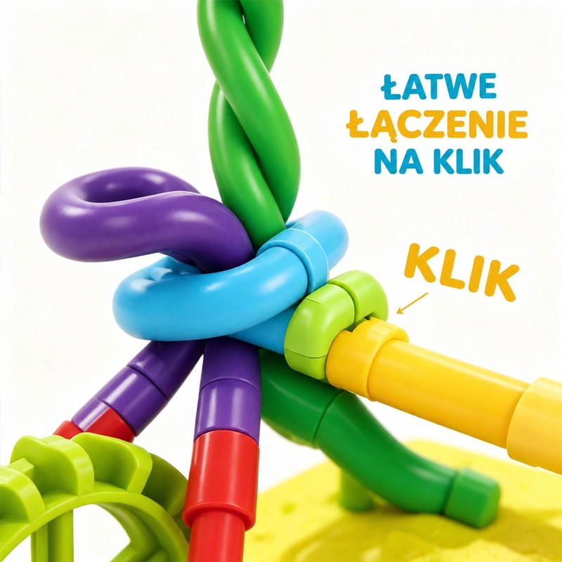 WOOPIE Klocki Słomki Konstrukcyjne 3D Patyczki Rurki Zestaw Kreatywny 71 el