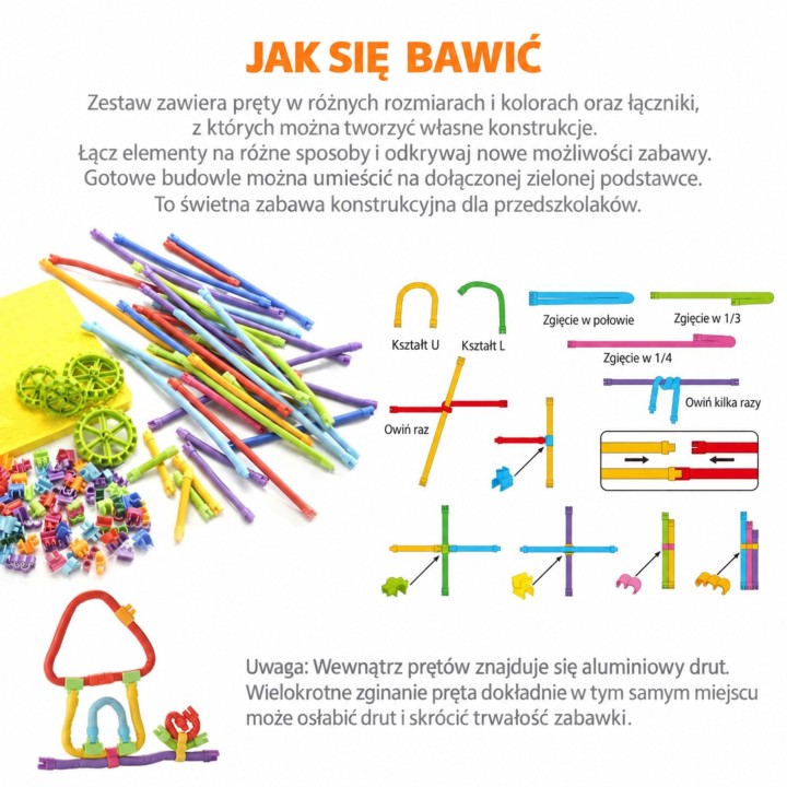 WOOPIE Zestaw Konstrukcyjny 3D 97 el. Kreatywne Patyczki