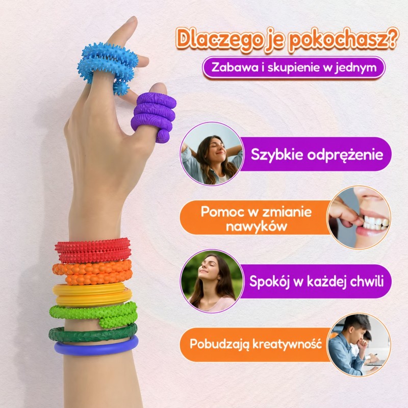 WOOPIE Patyczki Sensoryczne Antystresowe Zestaw 8 el. Różne Struktury