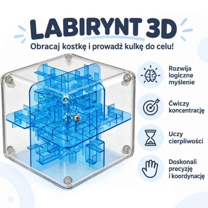 3D Maze Logic Cube 9 cm - Woopie Arcade Game for Children