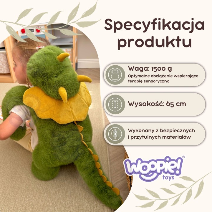 Woopie Weighted Plush Dinosaur Backbao Triceratops 65cm - Hit!