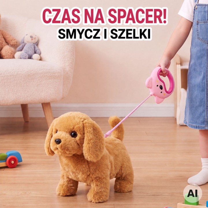 Woopie Interactive Plush Dog on a Leash with Accessories