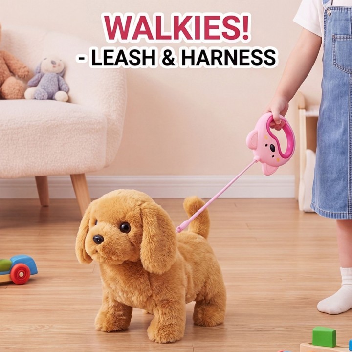 Woopie Interactive Plush Dog on a Leash with Accessories