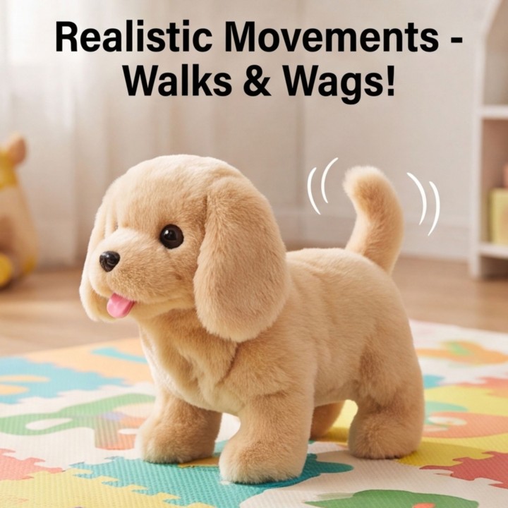 Woopie Interactive Plush Dog on a Leash with Accessories