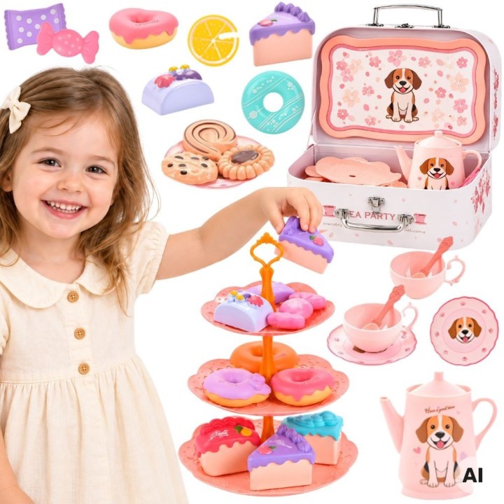Woopie Dog Tea Set in a Suitcase - Service