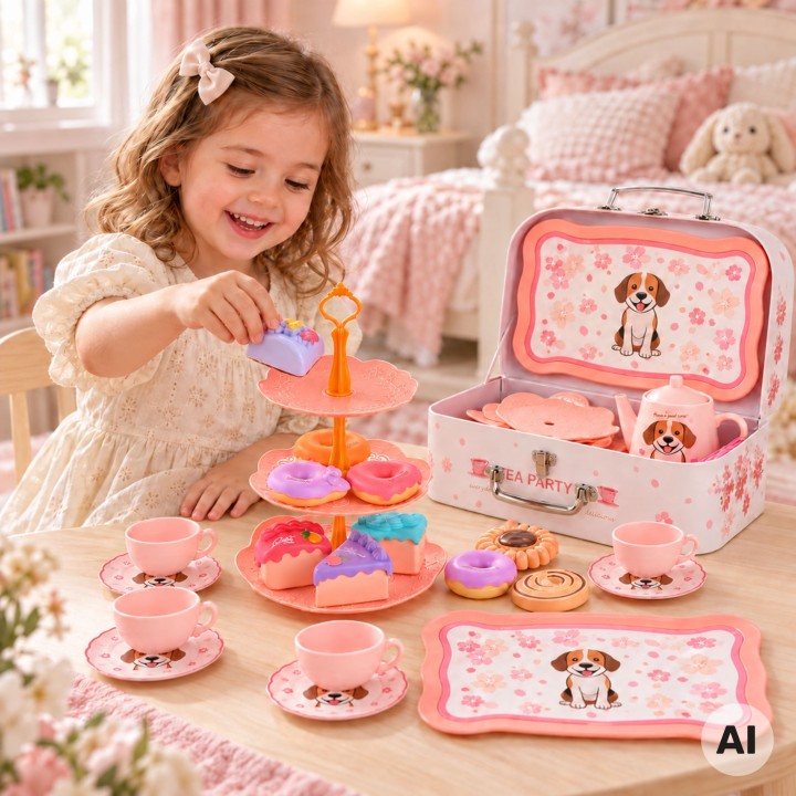 Woopie Dog Tea Set in a Suitcase - Service