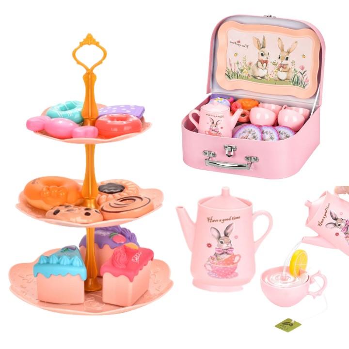 Tea Set in a Suitcase with Woopie Cake Stand - Children's Service