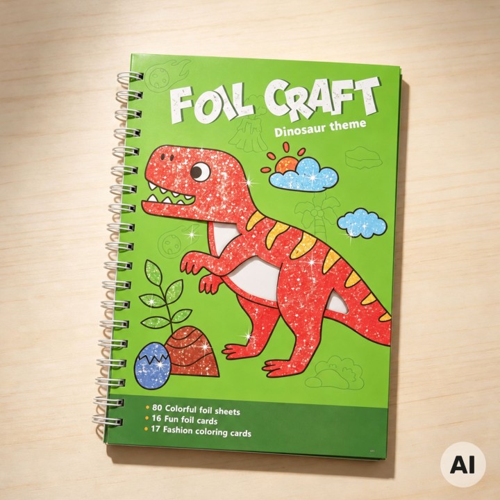 Glossy Foil Sticker Art Set Dinosaurs Woopie