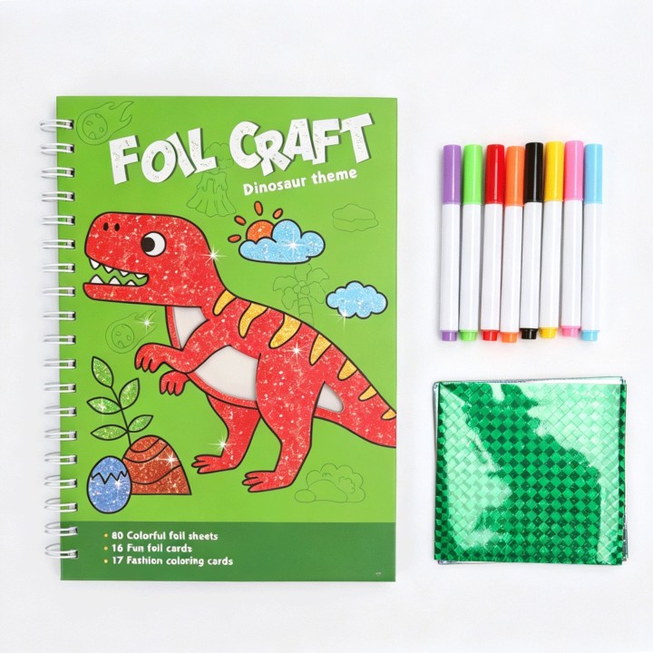 Glossy Foil Sticker Art Set Dinosaurs Woopie