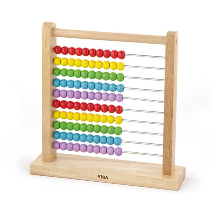 Wooden Educational Abacus VIGA - 100 Beads for Learning