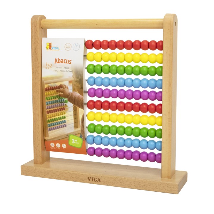 Wooden Educational Abacus VIGA - 100 Beads for Learning
