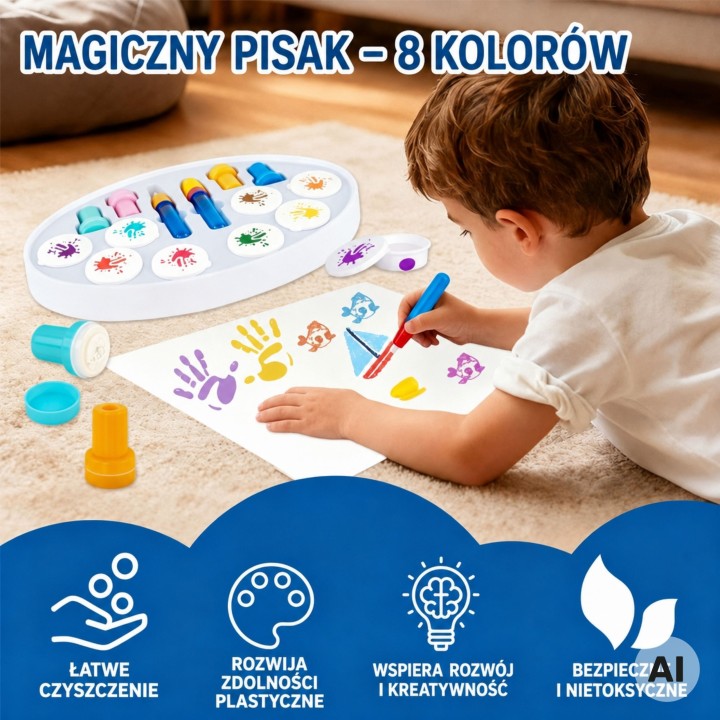 Magiczny Zestaw do Malowania WOOPIE - Pisaki Stempelki 26 el.