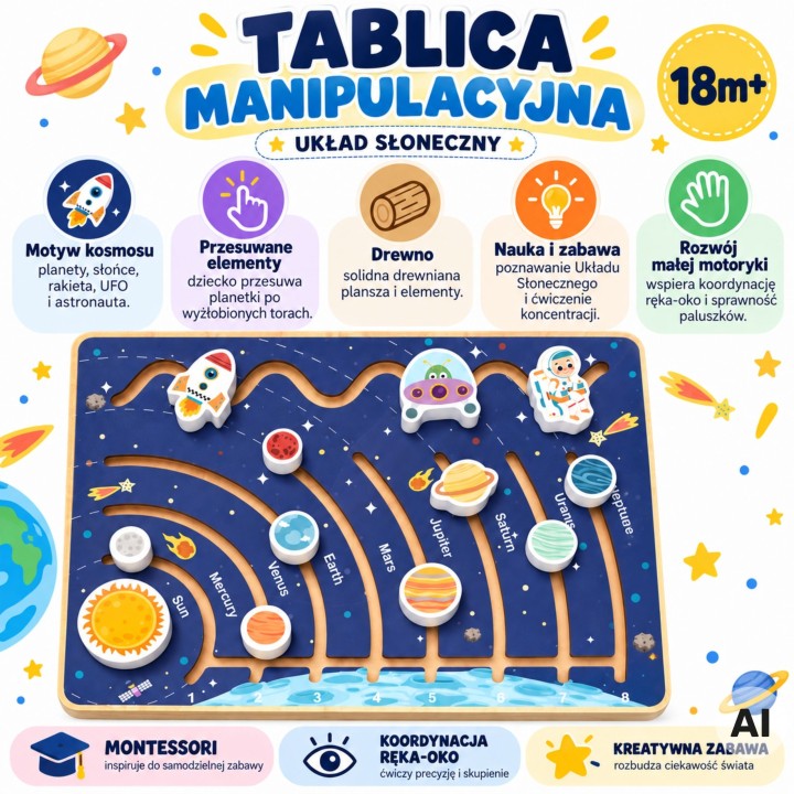 Panel Sterowania Samochodem Tooky Toy - Drewniana Kierownica
