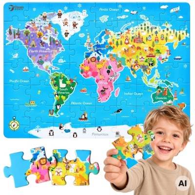 CLASSIC WORLD World Map Puzzle - Educational Toy For Children