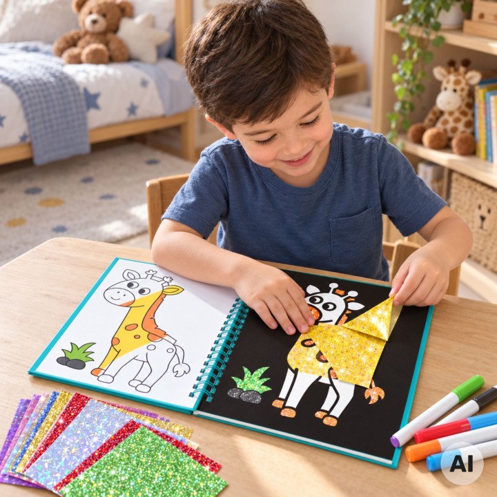 Scratch-Off Sticker Glossy Foil Animals Woopie - Set