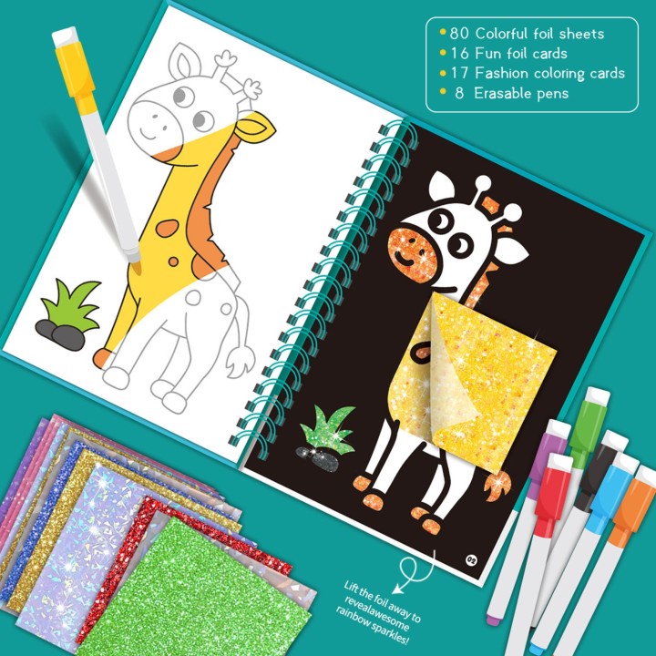 Scratch-Off Sticker Glossy Foil Animals Woopie - Set