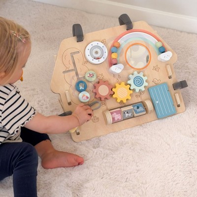 2-in-1 8-piece Classic Villages Manipulation Board - Wooden Educational Toy
