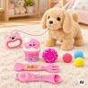 WOOPIE Interactive Brown Dog on a Leash with Accessories