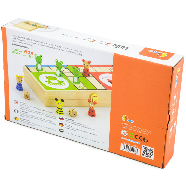 Drewniana gra Ludo Chińczyk Viga Toys